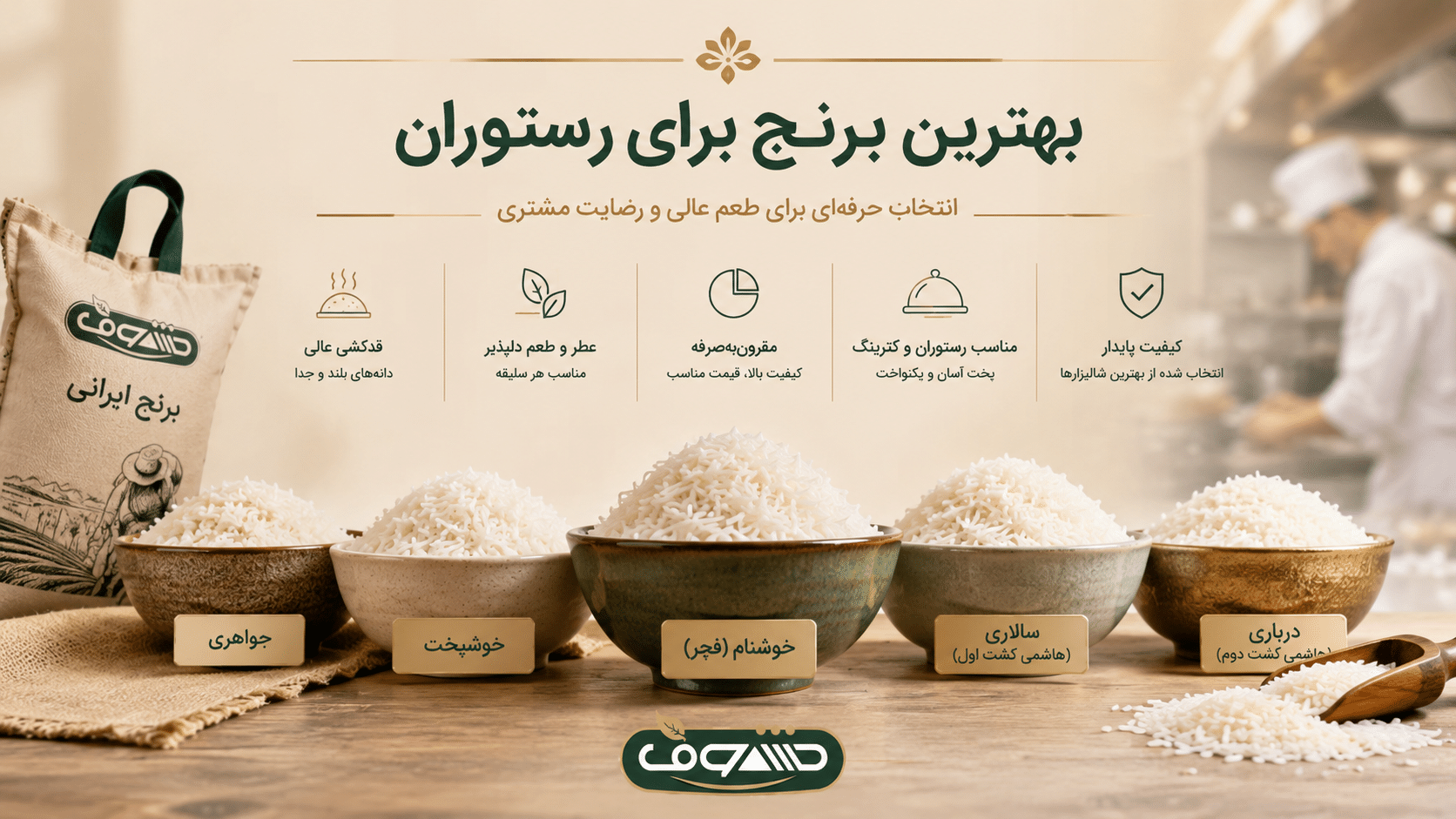 مقایسه بهترین برنج برای رستوران و کترینگ مشعوف